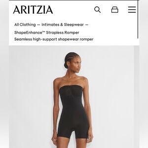 NWT Aritzia ShapeEnhance™ Strapless Romper - black medium